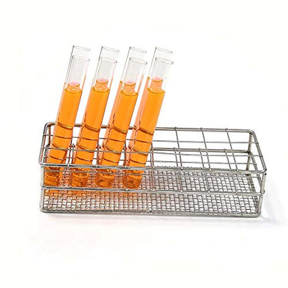 ULAB Stainless Steel Test Tube Rack, Wire Constructed, 24 Places, Suitable for Tubes of Dia.≤25mm, UTR1010 - color: 24holes Steel