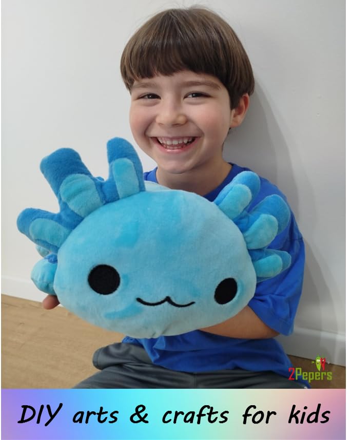 Axolotl Plushie Kit, DIY Animal Toy Fun Arts and Crafts For Boys & Girls - style: AXOLOTL (blue)
