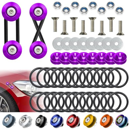 BFXM Universal Bumper Clips, Front Rear Bumper Quick Release Kit - color: Purple, size: 4set
