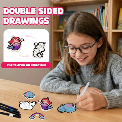 Aqua Fluffs Mess-Free 3D Puffs Art Kit for Kids Double-Sided Craft Set Kit - color: Princess, Fairies & Animals