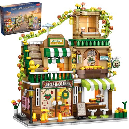 City Street View Building Blocks, Modular Architecture Model - color: Verdant Mocha