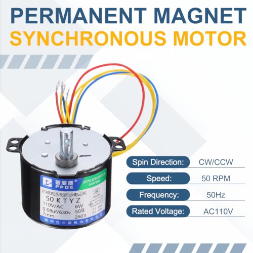MECCANIXITY Synchronous Gear Motor AC220V 50Hz 100RPM Shaft Rotation CW/CCW