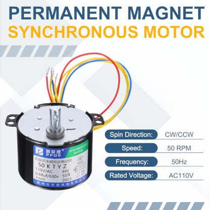 MECCANIXITY Synchronous Gear Motor AC220V 50Hz 100RPM Shaft Rotation CW/CCW