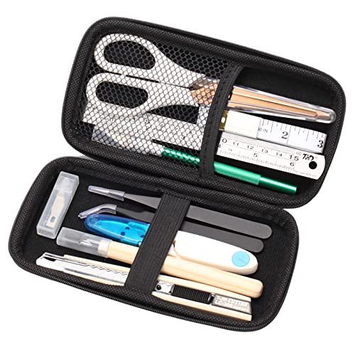 MILUSONG 9-in-1 Portable Tools Set Includes Scissors, Utility Knife, Craft Knife, Ruler, Tape Measure, Sewing Scissors, Tweezers DIY Tool Kit for The Household, Office