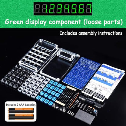Soldering Practice Kit,DIY 7-Digit LED Display Electronics Calculator - color: Green