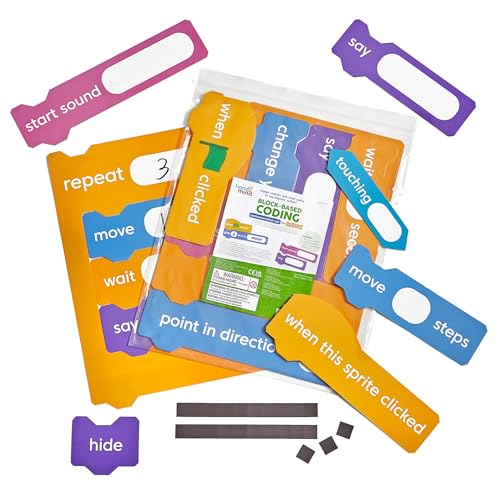 hand2mind Scratch Block-Based Coding Magnetic Demonstration Set, Learn to Code STEM Activities, Computer Science and Programming for Kids, Coding for Kids 8-12, STEM Classroom Science Teacher Supplies - style: Demonstration Set