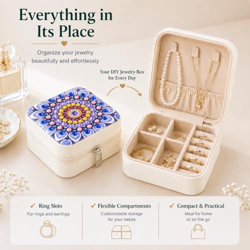 Diamond Art Jewelry Boxes for Adults Bedazzling Kit Craft Women 4 PC - color: Multicolor