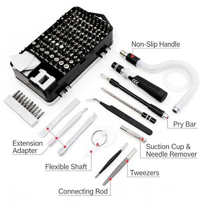 115-in-1 Screwdriver Set, Strong Magnetic Multi-Bit Tool Kit with Special-Shaped Bits, Professional Precision Repair Tools for Phone, Laptop, Electronics - color: Purple