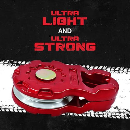 GearAmerica Ultra Snatch Block Pulley 20T - Aluminum, Black - Off-Road - color: Ultra Snatch Block Red 20 Ton