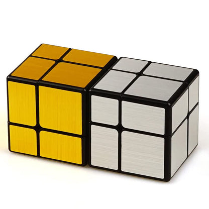 Mirror Speed Cube 2x2 Magic Cube Puzzle Gold - style: 2 level gold