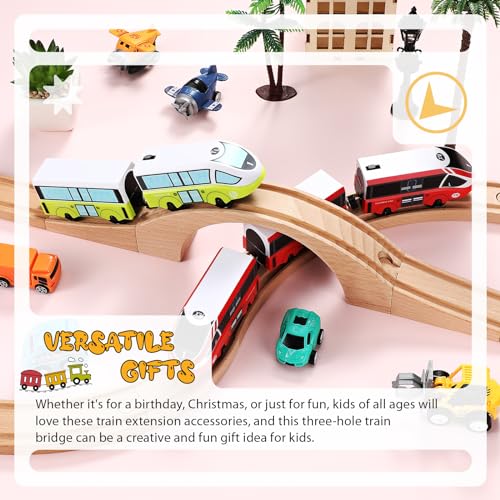 Kigley Wooden Train Track Expansion Accessories Bridge Set