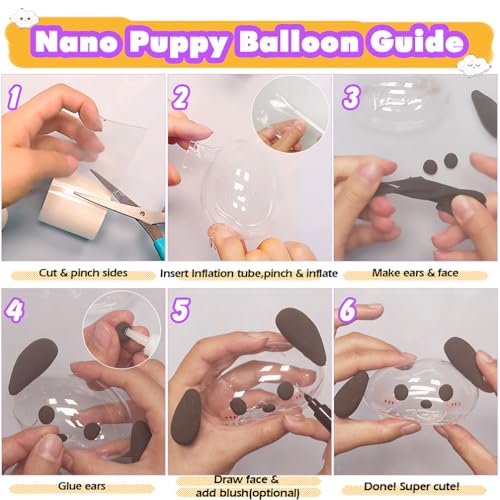 Nano Tape Bubble Kit with Clay, Marker, 6-Design Guide Squishy Maker Set - color: Nano Tape Bubble