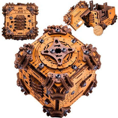 WOODEN.CITY Tesseract's Secret - Wooden Puzzle Box for Adults - 3D Brain Teaser Puzzle Kit - Escape Room in a Box Challenge - Unique Gift for Men & Women - Made in EU - 3D Wooden Puzzles for Adults