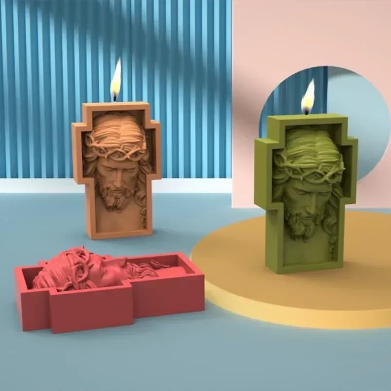 Candle Molds - Silicone Mold for Candles Making, DIY 3D Moulds for Soy Wax, Beeswax, Scented Candle, Valentine's Day Gifts (Redemption) - color: Redemption