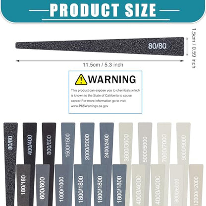 Honoson 20 Pcs Sanding Sticks Model, Low and High Grits, Groovy Style - style: Groovy Style