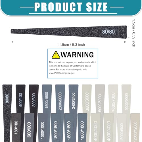 Honoson 20 Pcs Sanding Sticks Model, Low and High Grits, Groovy Style - style: Groovy Style