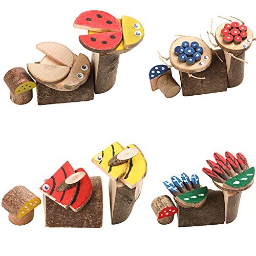 LAZACA Wood Craft Kits DIY, Wooden Loose Parts 250 Pcs, 19.5X13X3.5cm