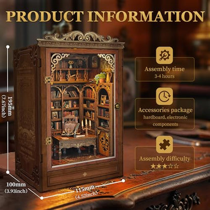 Book Nook Kit DIY Miniature House 3D Wooden Puzzle - Time Book House - color: Time Book House