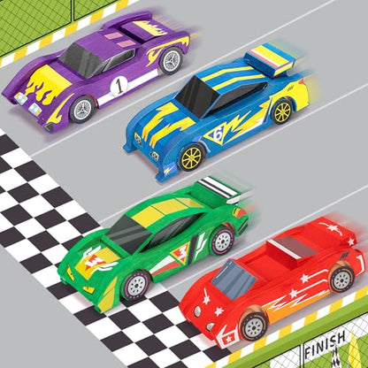 Shyling 4 Wooden Race Car Painting Kit, Arts & Crafts DIY Kit for Kids 8-12 - style: Model B