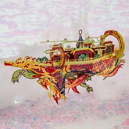 MU 3D Metal Puzzles for Adults Star Boat，Metal Model Kits Noah's Ark Building Miniature,Fairyland Landscape Architecture Building, DIY Sets Birthday New Year Xmas Gift - color: Star Boat