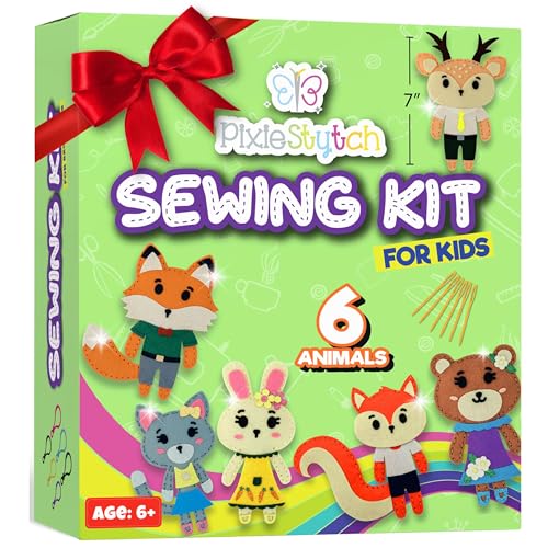 Sewing Kit for Kids - Sew & Create 6 Adorable Woodland Projects - Fun DIY Craft Set for Ages 6 and up - Educational & Creative Sewing Kit for Girls & Boys - Gift for Young Crafters