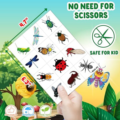 120 PCS Bug Temporary Tattoos for Kids Toddlers - color: 120PCS