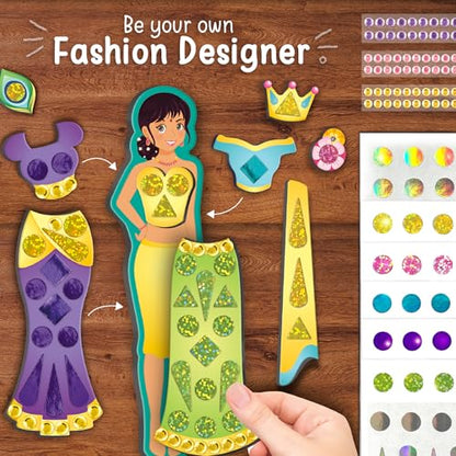 Imagimake DIY Magnetic Dress-Up - Indian Princess, 30 Magnetic Dresses - style: Indian Princess