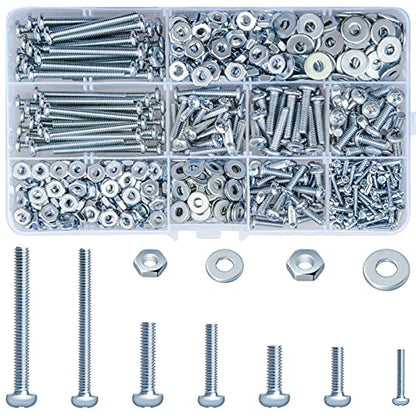 651Pcs #8-32#6-32#2-1/2 Machine Screw Phillips Pan Head Set Screws Assorted Nuts and Bolts and Washers, Cabinet Door and Drawer Screws - size: G. #8-32#6-32#2-1/2