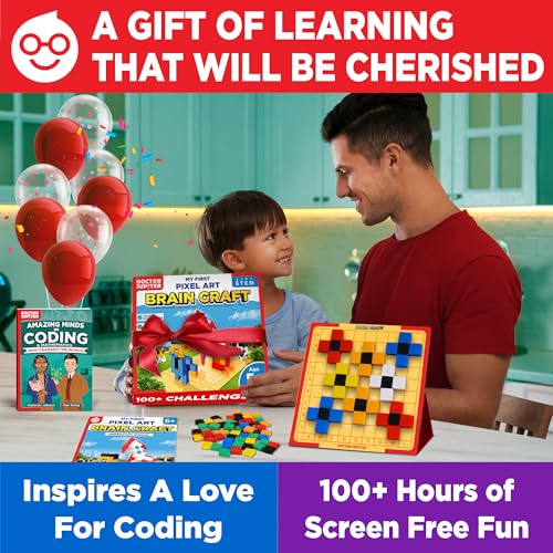 Doctor Jupiter My First STEM Pixel Art Kit for Kids Ages 5+ - style: Brain Craft: 5+