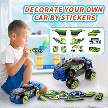 Pup Go 43 Pcs Building Car for Boys Age 3 4 5 6 7 8, Build Your Own Car Set - color: Black