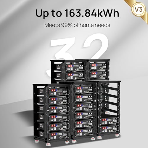 ECO-WORTHY 5KW Off Grid Solar System Complete Kit 12PCS 195W Mono Solar Panel (2340W) +1 * 48V 5KW Off-Grid Inverter + 1 * 51.2V 100Ah Server Rack Whole House Storage LiFePO4 Lithium Battery - size: PRO 5kWh+5kW Output
