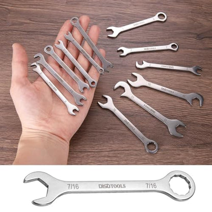 HARFINGTON 7/16" Thin Combination Wrench Stainless Steel Spanner - size: 7/16"