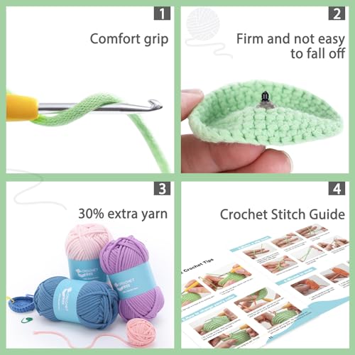 CrochetBox Frog Crochet Kit for Beginners, Easy Craft for Adults - color: Frog