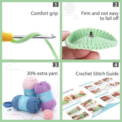 CrochetBox Frog Crochet Kit for Beginners, Easy Craft for Adults - color: Frog