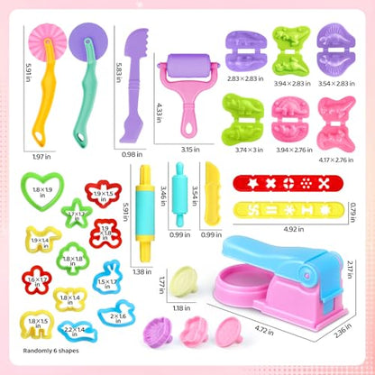 VConejo Dough Tools Play Set with Dinosaur Molds Sculpting Tools 26PCS