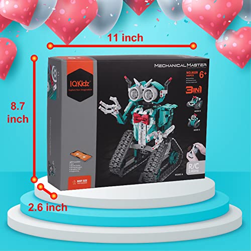 IQKidz APP/Remote Control STEM Building Kits for Kids Ages 8-12 - 3 in 1 RC Robot Car Toys, 440 Pcs Educational Science Projects, Gift Ideas for Boys Girls - style: Robot