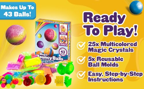Creative Kids DIY Magic Bouncy Balls - 43 Ball Kit - STEM Science Toys - color: Multicolor Edition