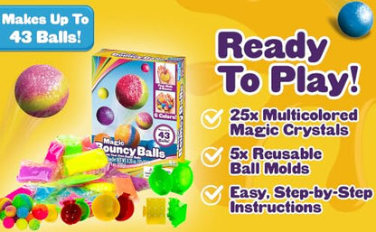 Creative Kids DIY Magic Bouncy Balls - 43 Ball Kit - STEM Science Toys - color: Multicolor Edition