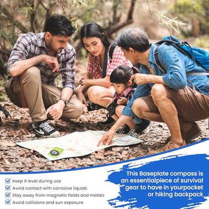 Outdoor Compass with Adjustable Declination, Magnifier, Ruler, Scale, Multifunctional Kids Waterproof Compass for Map Reading, Hiking, Camping, Navigation and Survival. - color: 1 PACK Green