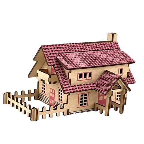 Log Cabin 3D Wooden House Puzzle,DIY Mini Building Model Kit，016 - color: 016