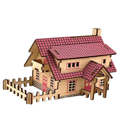 Log Cabin 3D Wooden House Puzzle,DIY Mini Building Model Kit，016 - color: 016