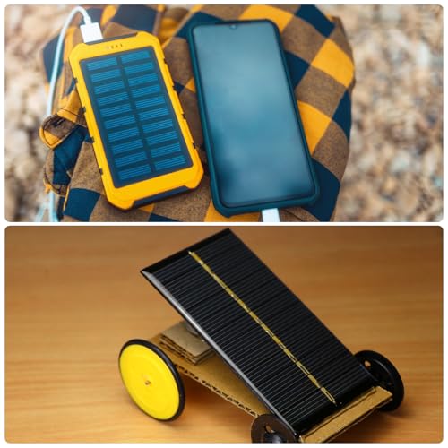 MECCANIXITY 2Pcs 2V 0.12W 60mA Mini Solar Panels, Small Polycrystalline Solar Cell Panel with Cable for DIY Electric Toy Materials Kits Charger - style: 2V 0.12W 60mA