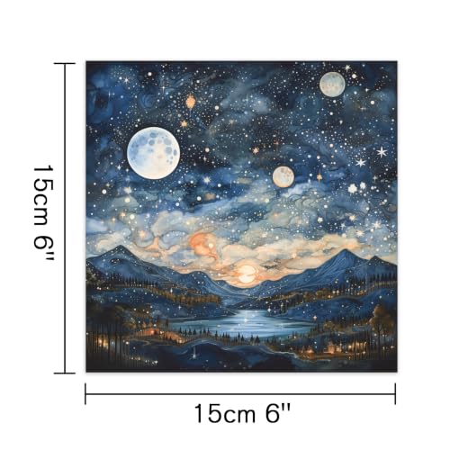 Scrapbook Paper, 24 Sheets 6"×6” 160gsm Single-Sided Patterned Cardstock - color: 24 sheets-celestial whispers