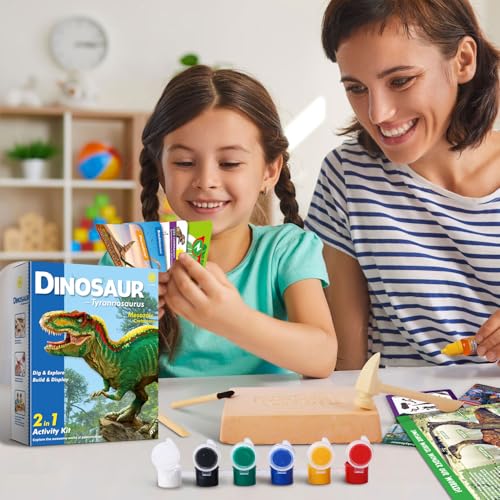 Dinosaur Dig Kit for Kids, Tyrannosaurus Rex Fossil Excavation Science Set with Full Tools, 3D Skeleton Puzzle Assembly, STEM Archaeology Educational Craft Toys, Gift for Boys Girls 6+ - size: Tyrannosaurus Rex Excavation