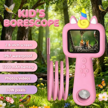 Kids Borescope Camera Toy with Light, STEM Snake Camera with 32GB SD Card