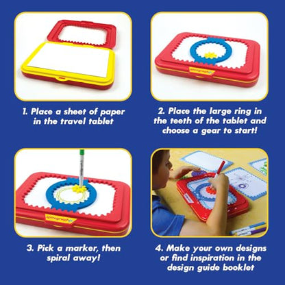 Spirograph Jr. — Jumbo Sized Gears Classic Retro Toy For Spiral Drawing Art Design Toy Kit for Smaller Hands — For Kids Ages 3 and Up - style: Original
