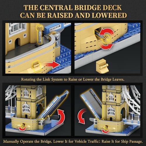Reobrix Tower Bridge Building Set 55018, 9782 PCS London Landmark Architecture Model Kit for Adults, Challenging Collectible Building Blocks for Home Office Decor, Gifts for Teens 14+