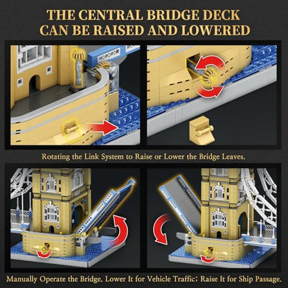 Reobrix Tower Bridge Building Set 55018, 9782 PCS London Landmark Architecture Model Kit for Adults, Challenging Collectible Building Blocks for Home Office Decor, Gifts for Teens 14+