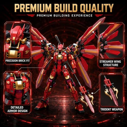 Red Mech Robot Building Block Set for Mecha Fans 511 Pcs - style: Red Robot