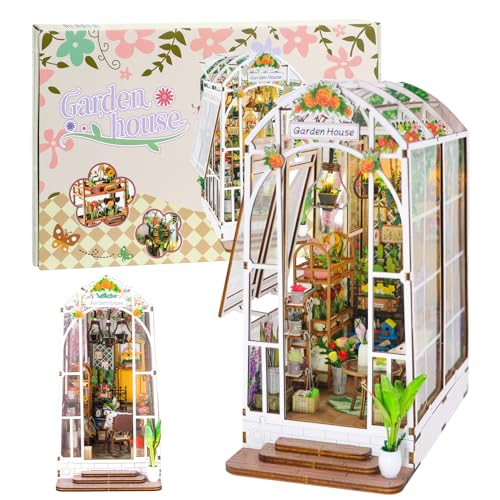 Book Nook Kit for Adults Teen, Miniature House Kit Garden Dolhouse - color: Garden House